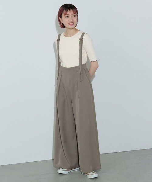 BEAMS HEART(ビームスハート)の「サスペンダー付 ハイウエスト ワイドパンツ(スラックス・レディース・ブラウン系その他4/オリーブ/チャコールグレー・SMALL/MEDIUM)」の12枚目の写真