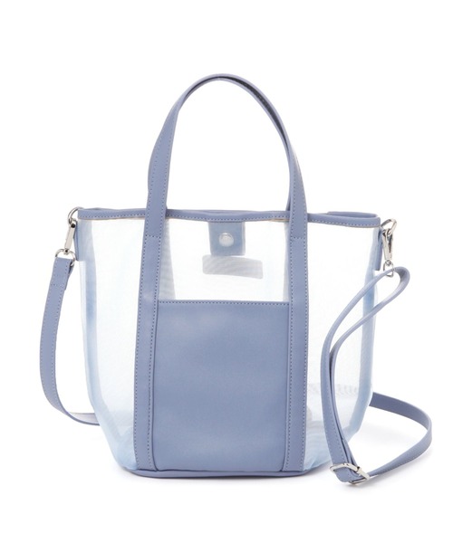 LAKOLE（ラコレ）の「メッシュコンビ2WAYトートバッグ / 119697（トートバッグ・レディース・シルバー/ブラック/ライトブルー・FREE）」の6枚目の写真