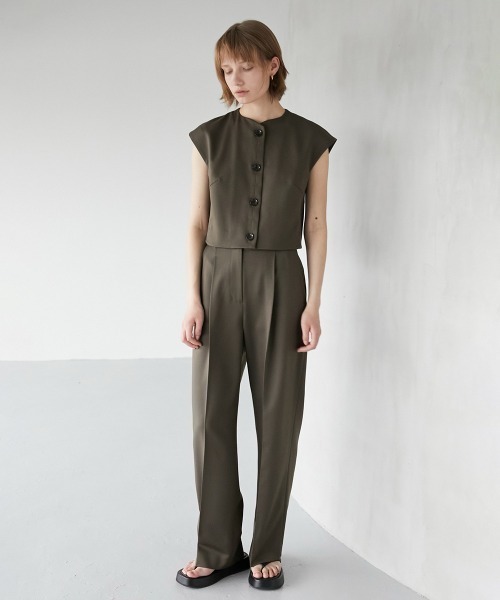 LA PEAU DE GEM（ラポドゥジェム）の「【LA PEAU DE GEM】マニッシュシンプルパンツ（スラックス・レディース・ホワイト/ブラック/ブラウン・1/2）」の20枚目の写真