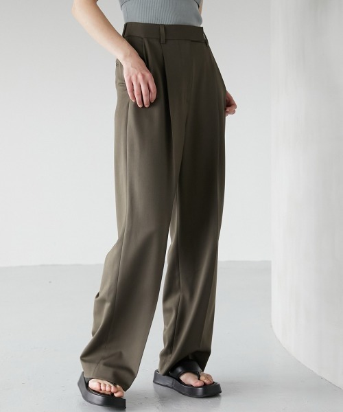 LA PEAU DE GEM（ラポドゥジェム）の「【LA PEAU DE GEM】マニッシュシンプルパンツ（スラックス・レディース・ホワイト/ブラック/ブラウン・1/2）」の16枚目の写真