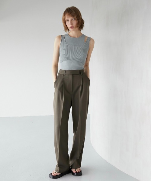 LA PEAU DE GEM（ラポドゥジェム）の「【LA PEAU DE GEM】マニッシュシンプルパンツ（スラックス・レディース・ホワイト/ブラック/ブラウン・1/2）」の18枚目の写真