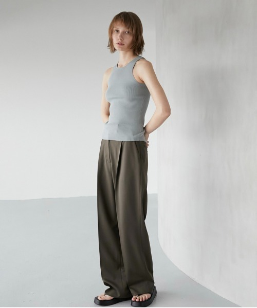 LA PEAU DE GEM（ラポドゥジェム）の「【LA PEAU DE GEM】マニッシュシンプルパンツ（スラックス・レディース・ホワイト/ブラック/ブラウン・1/2）」の19枚目の写真