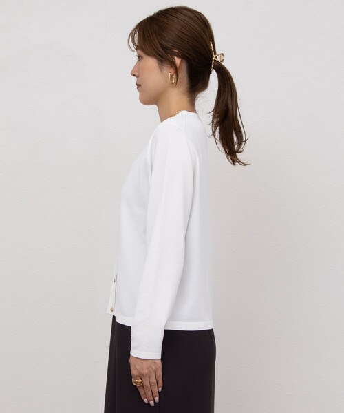 新品【NOLLY'S sophi】リブクルーネック薄手ニット 定価12650円 アンサンブル対応/手洗い可能》綿ポリノースリーブプルオーバー