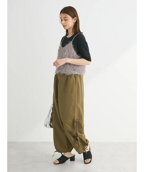 Green　Parks（グリーンパークス）の「・Double　Flags　サイドリボンカーゴパンツ（その他パンツ・レディース・ピンク/ブラック/カーキ・FREE）」の9枚目の写真