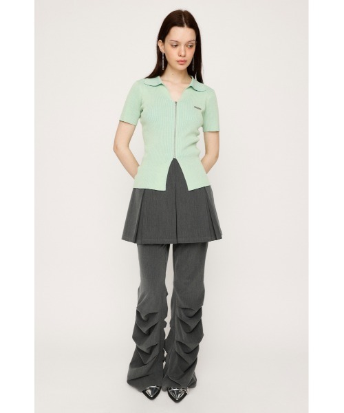 新品☆SLY スライ トップス ニット 2点セット レディース SLY（スライ）の「BIG COLLAR ZIP UP 2P TOPS ビッグカラー