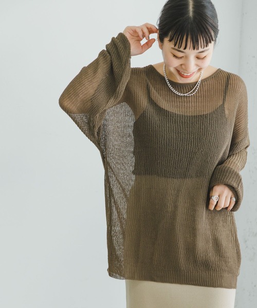 ITEMS URBANRESEARCH(アイテムズ アーバンリサーチ)の「ゴムヤーンニットプルオーバー(ニット/セーター・レディース・イエロー/モカ/オフホワイト・FREE)」の3枚目の写真