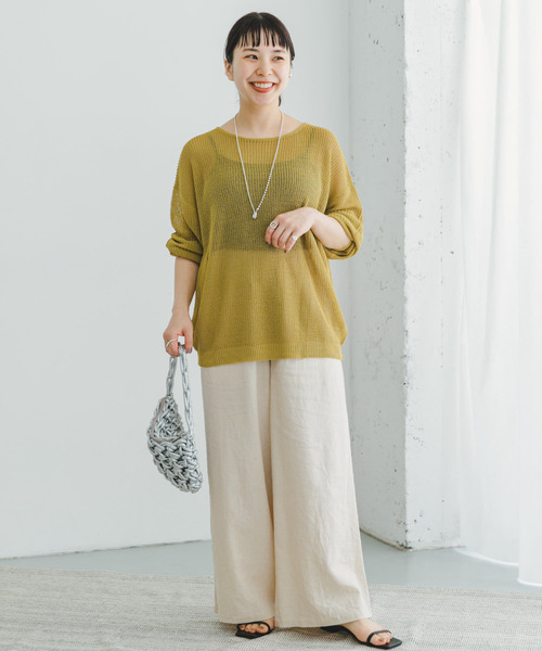 ITEMS URBANRESEARCH(アイテムズ アーバンリサーチ)の「ゴムヤーンニットプルオーバー(ニット/セーター・レディース・イエロー/モカ/オフホワイト・FREE)」の21枚目の写真