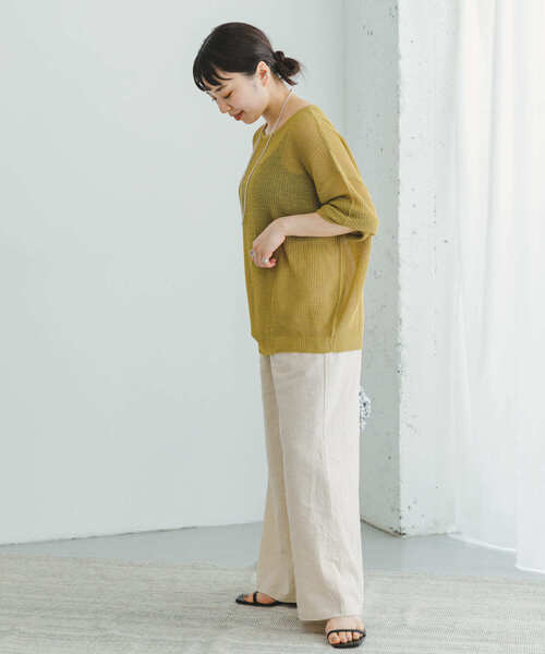 ITEMS URBANRESEARCH(アイテムズ アーバンリサーチ)の「ゴムヤーンニットプルオーバー(ニット/セーター・レディース・イエロー/モカ/オフホワイト・FREE)」の20枚目の写真