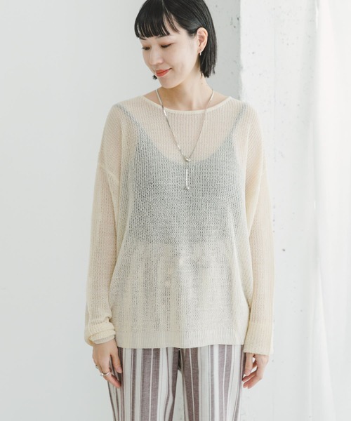 ITEMS URBANRESEARCH(アイテムズ アーバンリサーチ)の「ゴムヤーンニットプルオーバー(ニット/セーター・レディース・イエロー/モカ/オフホワイト・FREE)」の18枚目の写真