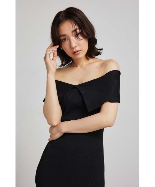 セール】アシンメトリータイトニットワンピース 夏服 サマー