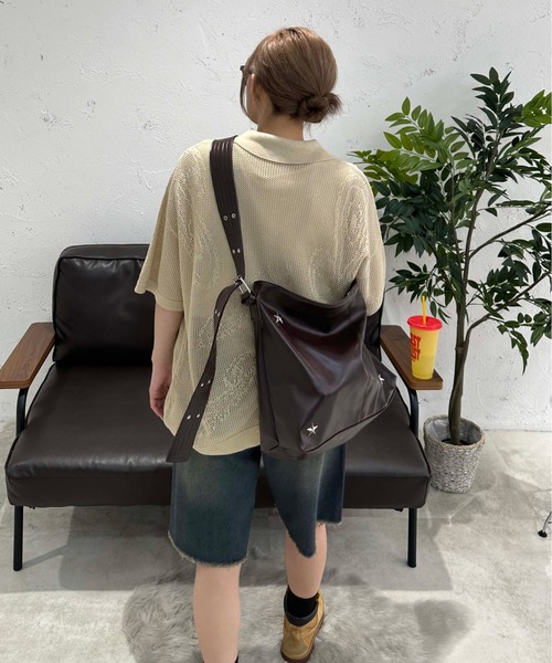 sedacle(セダクル)の「ペイズリー透かしニットポロ(ポロシャツ・メンズ・ブルー/ベージュ/ピンク・SMALL/MEDIUM/LARGE)」の6枚目の写真