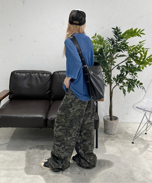 sedacle(セダクル)の「ペイズリー透かしニットポロ(ポロシャツ・メンズ・ブルー/ベージュ/ピンク・SMALL/MEDIUM/LARGE)」の15枚目の写真