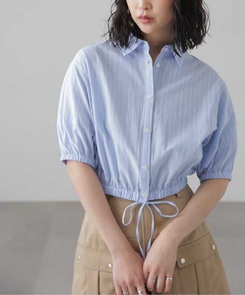 FREE'S MART（フリーズマート）の「裾ドロスト半袖ブラウス（シャツ/ブラウス・レディース・ホワイト系その他/ブルー系その他/ピンク系その他/ブルー系その他2・FREE）」の3枚目の写真