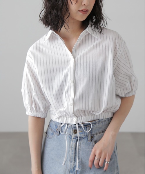 FREE'S MART（フリーズマート）の「裾ドロスト半袖ブラウス（シャツ/ブラウス・レディース・ホワイト系その他/ブルー系その他/ピンク系その他/ブルー系その他2・FREE）」の10枚目の写真