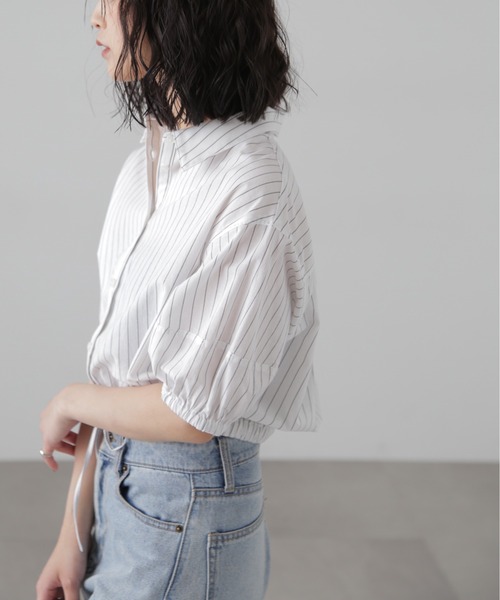 FREE'S MART（フリーズマート）の「裾ドロスト半袖ブラウス（シャツ/ブラウス・レディース・ホワイト系その他/ブルー系その他/ピンク系その他/ブルー系その他2・FREE）」の9枚目の写真