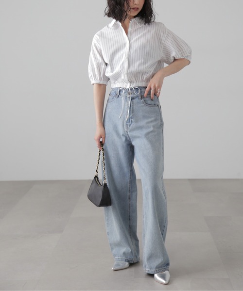 FREE'S MART（フリーズマート）の「裾ドロスト半袖ブラウス（シャツ/ブラウス・レディース・ホワイト系その他/ブルー系その他/ピンク系その他/ブルー系その他2・FREE）」の7枚目の写真