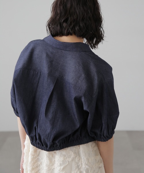 FREE'S MART（フリーズマート）の「裾ドロスト半袖ブラウス（シャツ/ブラウス・レディース・ホワイト系その他/ブルー系その他/ピンク系その他/ブルー系その他2・FREE）」の6枚目の写真