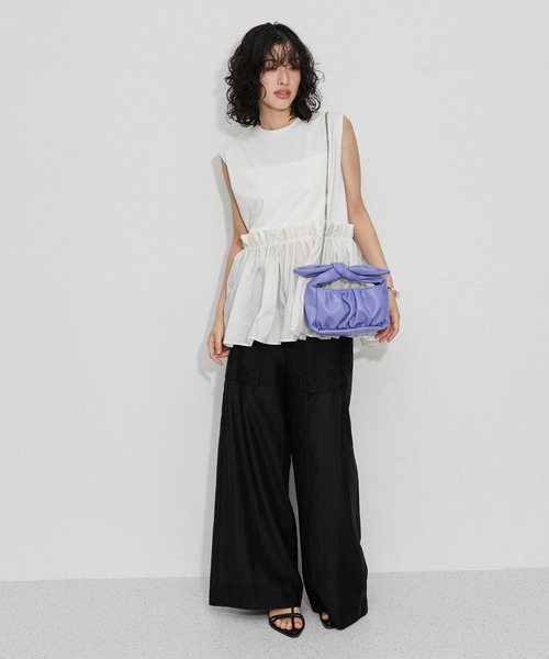 ADAM ET ROPE'（アダムエロペ）の「【サステナブル】リボンモチーフミニチェーンバック（ショルダーバッグ・レディース・ラベンダー/シルバー/ブラック・FREE）」の7枚目の写真