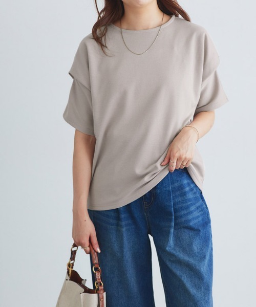 Pierrot(ピエロ)の「ポンチタックドルマンプルオーバー(Tシャツ/カットソー・レディース・ブラック/ブルー/オフホワイト/グレイッシュベージュ・L/M)」の11枚目の写真