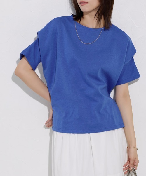 Pierrot(ピエロ)の「ポンチタックドルマンプルオーバー(Tシャツ/カットソー・レディース・ブラック/ブルー/オフホワイト/グレイッシュベージュ・L/M)」の13枚目の写真