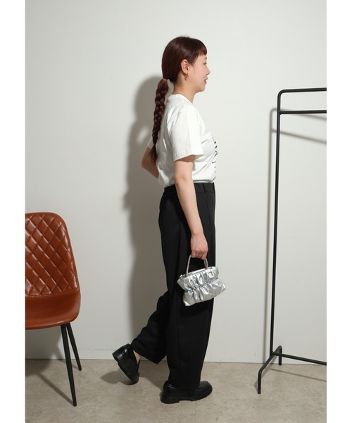 palm RICHE(ポームリシュ)の「プリントロゴTシャツ(Tシャツ/カットソー・レディース・ブラック/ワイン/オフホワイト・M)」の5枚目の写真