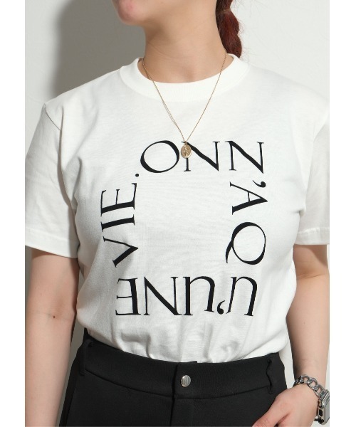 palm RICHE(ポームリシュ)の「プリントロゴTシャツ(Tシャツ/カットソー・レディース・ブラック/ワイン/オフホワイト・M)」の9枚目の写真