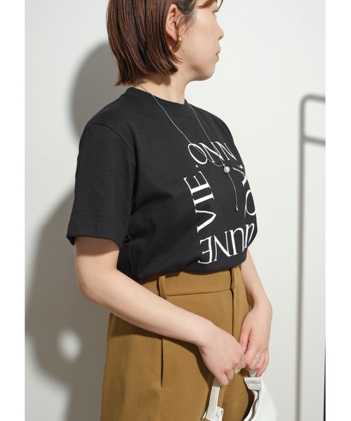palm RICHE(ポームリシュ)の「プリントロゴTシャツ(Tシャツ/カットソー・レディース・ブラック/ワイン/オフホワイト・M)」の14枚目の写真