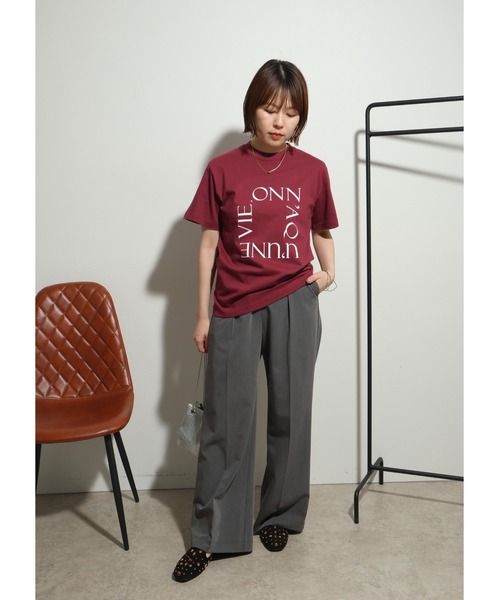 palm RICHE(ポームリシュ)の「プリントロゴTシャツ(Tシャツ/カットソー・レディース・ブラック/ワイン/オフホワイト・M)」の17枚目の写真
