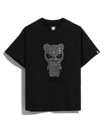 HIPANDA（ハイパンダ）の「(HIPANDA ハイパンダ) 男女兼用 ベーシック  ハイパンダ メンズ ラインストーン ロゴ  Tシャツ（Tシャツ/カットソー）」