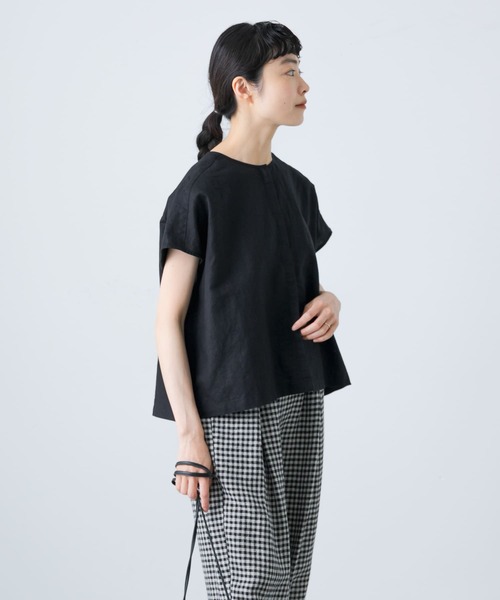 かぐれ（カグレ）の「コットンリネンクロップドブラウス（シャツ