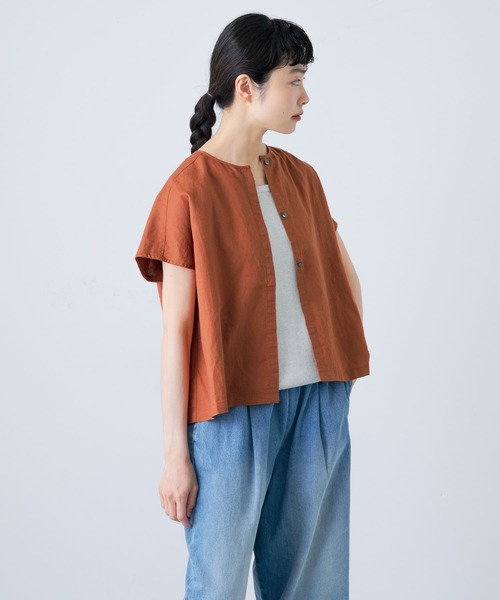かぐれ（カグレ）の「コットンリネンクロップドブラウス（シャツ