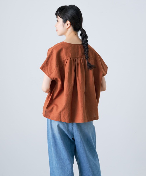 かぐれ（カグレ）の「コットンリネンクロップドブラウス（シャツ