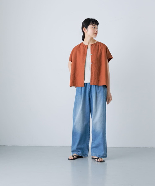 かぐれ（カグレ）の「コットンリネンクロップドブラウス（シャツ