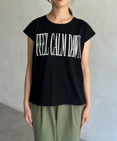 Chez toi（シェトワ）の「フレンチスリーブロゴTシャツ（Tシャツ/カットソー・レディース・ブラック/カーキ/オフホワイト/オレンジ・FREE）」の16枚目の写真