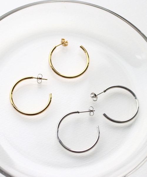 abaskdesign(アバスクデザイン)の「金属アレルギー対応 シンプルフープステンレスピアス(ピアス(両耳用)・レディース・ゴールド/シルバー・FREE)」の12枚目の写真