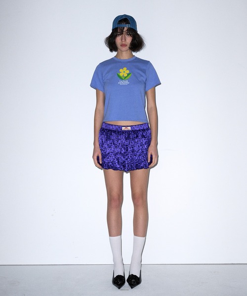 Mardi Mercredi（マルディメクルディ）の「SLIM TSHIRT ENCHANT : FLOWER / スリム Tシャツ ENCHANT：フラワー（Tシャツ/カットソー・レディース・ブルー系その他・FREE）」の6枚目の写真