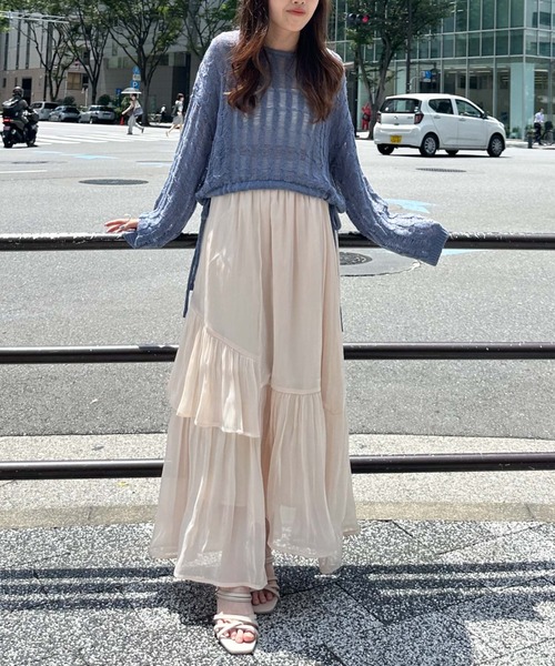 archives（アルシーヴ）の「シャイニーアシメティアードスカート（スカート・レディース・ブラウン/グレー/ブラック/アイボリー/オレンジ・MEDIUM）」の11枚目の写真