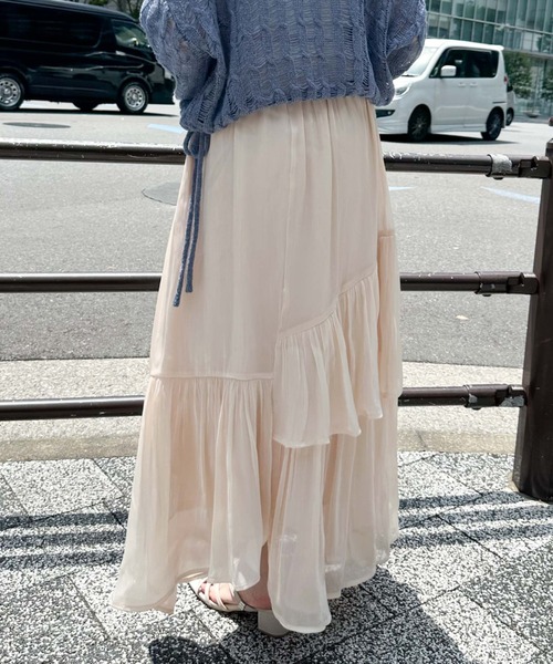 archives（アルシーヴ）の「シャイニーアシメティアードスカート（スカート・レディース・ブラウン/グレー/ブラック/アイボリー/オレンジ・MEDIUM）」の8枚目の写真