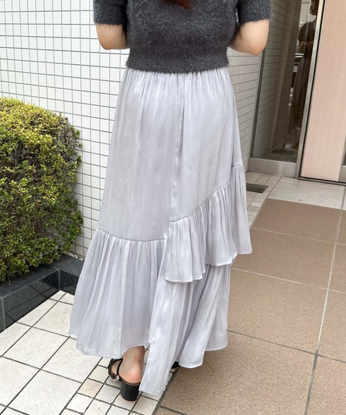 archives（アルシーヴ）の「シャイニーアシメティアードスカート（スカート・レディース・ブラウン/グレー/ブラック/アイボリー/オレンジ・MEDIUM）」の17枚目の写真