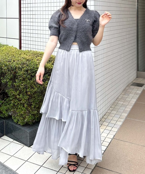 archives（アルシーヴ）の「シャイニーアシメティアードスカート（スカート・レディース・ブラウン/グレー/ブラック/アイボリー/オレンジ・MEDIUM）」の19枚目の写真