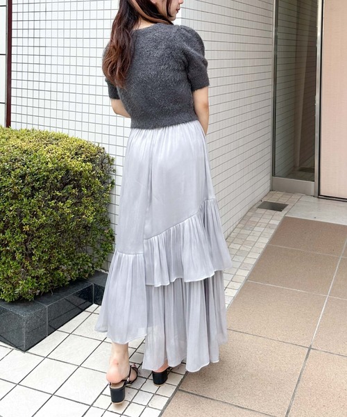 archives（アルシーヴ）の「シャイニーアシメティアードスカート（スカート・レディース・ブラウン/グレー/ブラック/アイボリー/オレンジ・MEDIUM）」の22枚目の写真