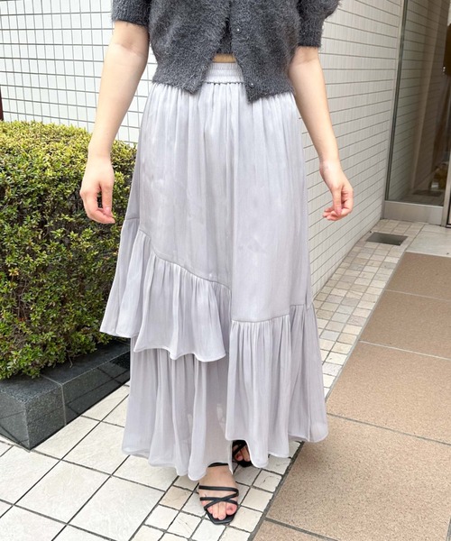 archives（アルシーヴ）の「シャイニーアシメティアードスカート（スカート・レディース・ブラウン/グレー/ブラック/アイボリー/オレンジ・MEDIUM）」の18枚目の写真