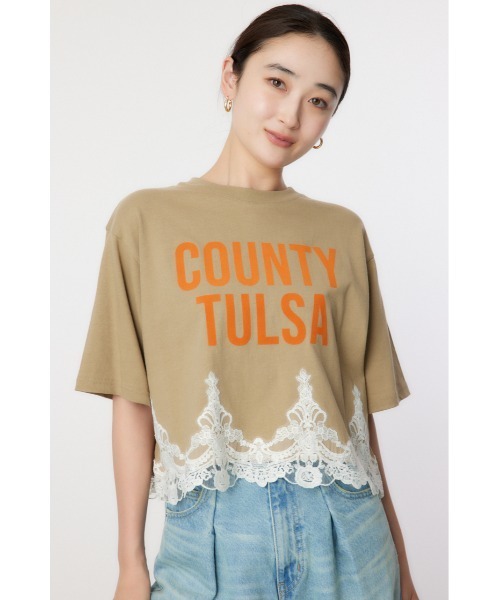 RODEO CROWNS WIDE BOWL（ロデオクラウンズワイドボウル）の「ヘムレーストップス（Tシャツ/カットソー・レディース・オフホワイト/ブラック/カーキ/サックスブルー・FREE）」の3枚目の写真