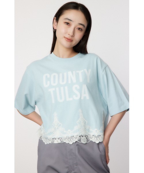 RODEO CROWNS WIDE BOWL（ロデオクラウンズワイドボウル）の「ヘムレーストップス（Tシャツ/カットソー・レディース・オフホワイト/ブラック/カーキ/サックスブルー・FREE）」の4枚目の写真