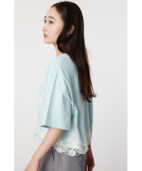 RODEO CROWNS WIDE BOWL（ロデオクラウンズワイドボウル）の「ヘムレーストップス（Tシャツ/カットソー・レディース・オフホワイト/ブラック/カーキ/サックスブルー・FREE）」の8枚目の写真