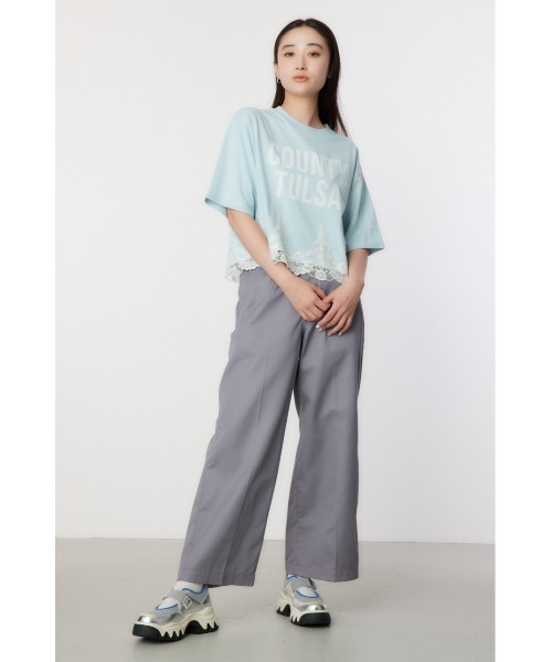 RODEO CROWNS WIDE BOWL（ロデオクラウンズワイドボウル）の「ヘムレーストップス（Tシャツ/カットソー・レディース・オフホワイト/ブラック/カーキ/サックスブルー・FREE）」の6枚目の写真