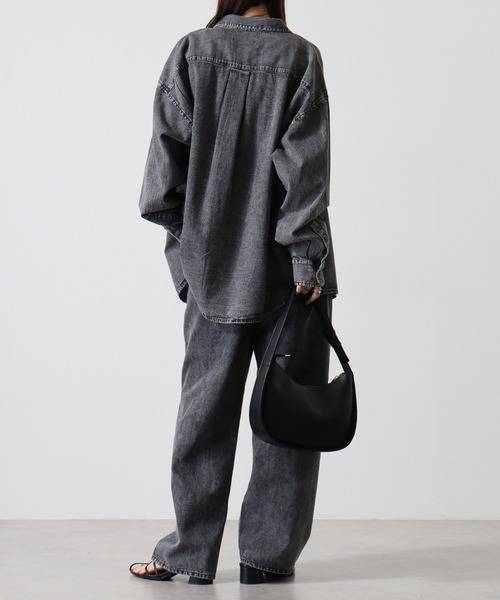 FUNALIVE(ファンアライブ)の「6oz denim one point embroidery loose shirt / 6ozデニム ワンポイント刺繍 ルーズシャツ unisex(シャツ/ブラウス・メンズ・ブラック系その他/ブラック/ネイビー・M/L)」の10枚目の写真