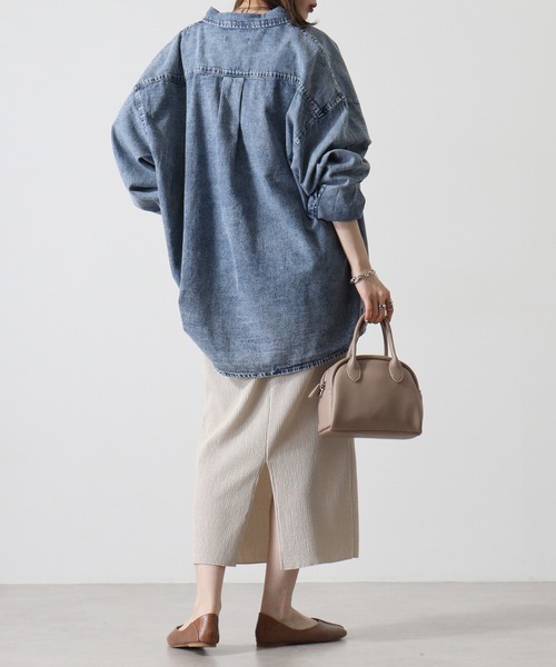 FUNALIVE(ファンアライブ)の「6oz denim one point embroidery loose shirt / 6ozデニム ワンポイント刺繍 ルーズシャツ unisex(シャツ/ブラウス・メンズ・ブラック系その他/ブラック/ネイビー・M/L)」の15枚目の写真