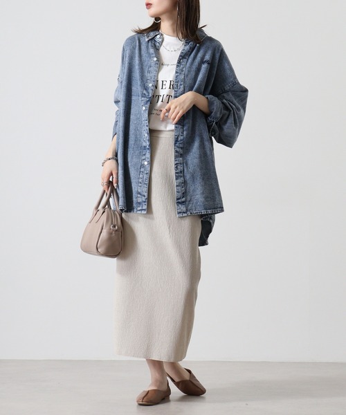FUNALIVE(ファンアライブ)の「6oz denim one point embroidery loose shirt / 6ozデニム ワンポイント刺繍 ルーズシャツ unisex(シャツ/ブラウス・メンズ・ブラック系その他/ブラック/ネイビー・M/L)」の14枚目の写真