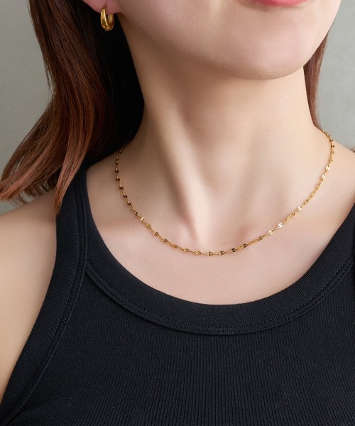 Phoebe（フィービィー）の「【金属アレルギー対応】スパークリングペタルネックレス/サージカルステンレス（ネックレス・レディース・ピンクゴールド/イエローゴールド/シルバー・FREE）」の8枚目の写真